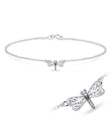 Marvelous Dragonfly Silver Bracelet BRS-696